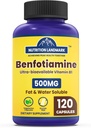 Benfotiamine, 500 מ"ג, טופס שומן-Soluble של thiamine, metabolism בריאה, Ultra-bioavailable ויטמין B1, רגישות גבוהה, Gluten-Free, non-GMO, Vegetarian, 120 קפסולות.