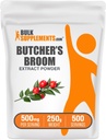 BulkSupplements.com Butcher's Broom - Butchers Broom, Herbal Supplement - Vegan & Gluten Free, 500 מ"ג למשרת, 250g (Pack of 1)