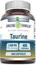 פורמולה מדהימה טאורין 1000 מ"ג קפסולות Amino Acid תוסף | Non-GMO |ten Glu | Made in USA (400 Count)