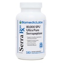 Serra-RX 80,000 SU Serrapeptase - Acid-Resstant Proteolytic Systemic Enzyme, Non-GMO, Gluten Free, Vegan, תומך Sinus & Lung Health, 180 קפסולות Veg