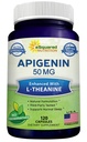 ASquared Nutrition Apigenin 50mg & L-theanine 200 מ"ג - 120 קפסולות - גלולות תוספת Apigenin עבור שינה ומנוחה - טבעי bioflavonoid לחלץ נמצא Chamomile Tea