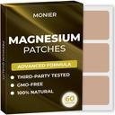 Magnesium Patches (Pack of 60) - 100% Natural Patch עבור נשים וגברים - עם Calcium - שריר ותמיכה העצם, הקלה - פורמולה משופרת