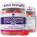 Glucosamine Chondroitin Gummies, Sugar Free Glucosamine Chondroitin MSM Supplement, Extra Strength with Boswellia Turmeric, Hydrolyzed Collagen & Hyaluronic Acid, Bone Health for Men & Women, 120 Cts
