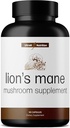 Ultra6 תזונה אורגנית Lions Mane כמוסות - Lions Mane תוספת עם Reishi, ו- Cordyceps - Immune Health & Cognitive Supplement for Adults (90 Veggie כמוסות)