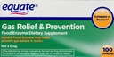 Equate Gas Relief & Prevention מזון Enzyme Dietary, 100ct, לעומת Beano