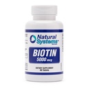 Biotin 60 טבליות 5000 mcg על ידי מערכות טבעיות | גלולות תמיכה לשיער ביוטין | שיער העור נושר ויטמינים לגברים ונשים | תוסף ביוטין משפר את צמיחת התאים