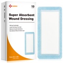 Carbou Super Absorbent וound Dressing Pads 4 "x 8", 10 Individual Pack, Non Adhesive Absorbent Bandages for Wound Care, Soft Highly Absorbent Dressing, Non Stick Gauze Pads for Woundssorbent Bandages for Wounds