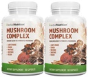 Herbal Nutrition Mushroom מורכב 700 מ"ג עד 1400 מ"ג. חמשת המטאטאים החזקים ביותר - Lions Mane, Reishi, Chaga, Maitake, Shiitake - תמיכה בבריאות החיסון, Nootropic Brain Health for Memory & Focus