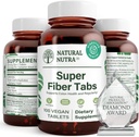 טבעי Nutra Super סיבים תוספת, קידום בריאות העיכול ו Cardiovascular, נהל משקל, מגן על בריאות העור, Boost Heart Health ו- Immune System, Non GMO, Gluten Free, טבעוני, 100 טבעוני טבעוני