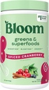 Bloom Nutrition Superfoods אבקת, Enzymes עם Probiotics ו Prebiotics, Gut Health, Bloating Relief for Women, Chlorella, Green Juice Mix with Beet Root, 25 SVG, Spiced Cranberry Cranberry