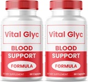 (2 Pack) Vital Glyc כמוסות - פורמולה תמיכה דם רשמית, Vital Glyc Blood Vessel ניקויer, Vital Glyc Glyc Glyc Glyco Optimizer Pills, תומך הכולל בריאות ובריאות, אבקת Vital Glyc (120 קפסולות)