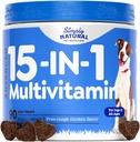 15in-1 כלב Multivitamin, ויטמינים לכלבים ותוספים לכל ימי הביניים ו Breeds כדי לתמוך במערכת החיסון, מעיל בריא ועור, 90 צ'כיות של תוספי מזון פלאפור
