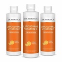 Dr. Mercola נוזל Liposomal ויטמין C - Antioxidant & Immune תמיכה תוסף - כולל ויטמין E - GMO-Free, Gluten-Free & Soy-Free - Citrus Vanilla Flavor - 450 mL (30 משרתים) - 3 Pack