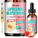 תוספת של Liposomal Glutathione 2000mg, Glutathione טיפות עם ויטמין C, Master Antioxidants for Immune System, Aging Defense, Skin Health, Liver Detox-Superior Absorption, Strawberry 2 Fl Oz Oz