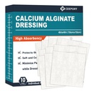 Calcium Alginate Wound Dressing Pads, 4' x 4' פאטches [10 Individual Pack], High Absorbency Dressing, Soft Wound Care Products, Comfortable & Gentle ו- Non Stick Gauze Pads for Wound Care