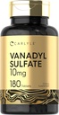 Karlyle Vanadyl Sulfate 10mg | 180 טבליות | עם Chromium Picolinate | Vegetarian, non-GMO, Gluten Free Supplement