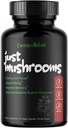 Just Mushrooms - Lion's Mane, Turkey Tail, Cordyceps, Reishi ועוד - אנרגיה טבעית - Nootropic Brain Supplement - for Clarity & Focus - Imm System Booster