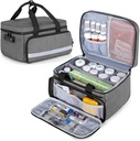 CURMIO Pill Bottle Organer Storage, Drug Lock Box for Pill Organer and Medical Supplies, Gray (עיצוב מטופל)