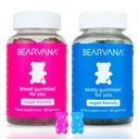 BEARVANA Top & Peach תמיכה Combo Pack מסטיקים לנשים | 9 חומרי גלם צמחיים כולל Fenugreek, Maca & Fennel | ויטמינים חיוניים | ברי פלפור | 2Pack (120 מסטיק)