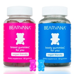 BEARVANA Top & Peach תמיכה Combo Pack מסטיקים לנשים | 9 חומרי גלם צמחיים כולל Fenugreek, Maca & Fennel | ויטמינים חיוניים | ברי פלפור | 2Pack (120 מסטיק)