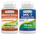 הטוב ביותר Naturals Bilberry לחלץ 1000mg & MK-7 ויטמין K2 100 mcgg