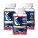 אמא's Bliss Kids Sleep Gummies with Melatonin, תומך בתהליך השינה הטבעי שלך, גיל 3 שנים למבוגרים, סטרוברי פלבמור, 1G של סוכר, 60 חניכיים (Pack of 3)
