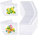 Nuanchu 48 Pieces Pill Pouches Set Reusable Zippered Pill Baggies Clear Self Sealing Travel Medicineארגן עם Slide Lock for Medicine ופריטים קטנים