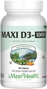 Maxi Health ויטמין D3 1000 IU Dietary תוסף - Easy to Swallow - Odorless & Tasteless - תומך ב- Calcium Absorption, Immune Health ובריאות העצם אצל נשים וגברים מבוגרים - 90 טבליות