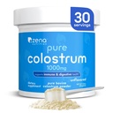 Zena Nutrition Bovine Colostrum אבקת תוסף, 1000 מ"ג טהור קולוסטרום, תומך Immune and Digestive Health, מקדם את בריאות Gut, Keto, Gluten Free, Fat Free, Grass פד, Unflavored, 30 משרתים