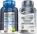 Herbtonics ACV Keto Gummies עם אמא & Keto BHB | Apple Cider Vinegarmies - קוריאה Red Panax גינזנג 1500 מ"ג - Foli-Tonic DHT בלוקer & שיער אובדן