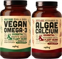 אומגה טבעונית 3 180 Softgels & Algae Calcium Bundle - Plant Based DHA & EPA Fatty Acids, Calcium תוספת של Red Algae עם ויטמין K2 & D3, Magnesium, Zinc, Boron, מינרלים מורכבים מורכבים מורכבות מורכבות מינרלים מורכבים מינרלים מורכבים מינרלים מורכבים של Algae עם ויטמין K2 & D3, Magnesium, Magnesium, Zinc, Boron, Boron, Boron, Boron, מינרלים מורכבים מורכבים מורכבים מורכבים מורכבים מורכבים
