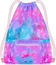 PASHOP צייר תרמיל עבור ילדים, בנות Mesh ביץ ' Bag לשחייה, גודל גדול של התעמלות לצייר באגים C אינץ ' Sack עבור בנות (Unicorn)