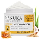 Super Natural Goods Manuka Honey Cream (16oz) - הפחתה של כל סוגי העור המתאימים לילדים ומבוגרים | Moisturizing Body Cream with Real Manuka Honey Aloe Vera Juice and Cocoa Butter