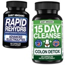 15 יום ניקוי | קולד Detox עם טבעי Laxative - עם - Rapid Rehydr8 תוסף אלקטרוליטי למניעת Cramping ותומך בשרירים Endurance ושיקום - 100 קפסולות