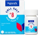 Hyland's No. 8 Cell Salt Mag Phos 6X, PMS הקלה, הקלה ההומופתית הטבעית של כאב מסטרופלי ותסמיני שריר Cramp, השרירים להירגעer, Quick Disshoot Tablets, 100 Count Count