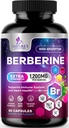 Berberine HCL 1200 מ"ג תוסף - Berberine HCI קפסולות גבוהה Absorption תוסף עבור בריאות הלב ותמיכה Immune, כוח גבוה, גלוקוז חינם, טבעוני, non-GMO גלולות - 60 ווג'י קפסולות