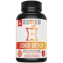 ג'ואו Cider Detox - Apple Cider Vinegar כמוסות עם אמא, Raw Natural ACV Pills for Women & Men, Herbal Complex תוסף עם Turmeric & Cayenne Pepper - 60 קפסולות טבעוניות