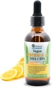 אומגה 3 טיפות - Lemon Flavored, Organic Water-Exchange Algae שמן עם EPA, DHA & DPA - non-GMO, ויטמין נוזלי צמחי ללב, המוח והבריאות המשותפת - 60 דוס