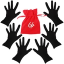 Bamboo Gloves for Eczema, שחור, קטן, נשים, ידיים יבשות, Overnight Moisturizing Gloves, 3 Pairs