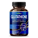 GriMed Glutathione 11,200 מ"ג - X10 Power with Milk Thistle, NAC, Collagen, ויטמין C - Cell, Radiant Skin - USA Made & Tested (150 Count (Pack of 1))