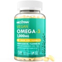 אומגה 3 DHA EPA ALA תוספת עם 5000IU ויטמין D3 K2 (MK7), CoQ10 לנשים | שמן דגים אלטרנטיבי | Plant Based Algae Oil אומגה 3 1000 מ"ג גלולות עבור העצם, המוח, העין, 120 Softgels