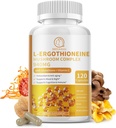תוספי מזון מורכבים Mushroom, 9 ב 1 עם L-Ergothioneine, Glutathione, Lions Mane, Reishi, Cordyceps, אורגני Mushroom Extracts for Immune & Antioxidant Support 120 Counts-Non GMO, טבעוני