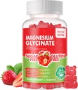 90 CT Magnesium Glycinate חניכיים - סוכר חינם Magnesium Potassium תוספת עם ויטמין D, B6, CoQ10 עבור Calm Mood & Sleep Support - 90 Strawberry חניכיים