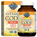 גן של ויטמין D, ויטמין Code Raw D3, ויטמין D 2,000 IU, Raw Whole Food D3 תוספי מזון עם Chlorella, פירות, Veggies & Probiotics לבריאות העצם & Immune, 60 קפסולות צמחוניות