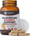 Mushroom Supplement Energy Support | Organic Mushroom Herbal Capsules with Reishi, Ginkgo, Rhodiola, Maca, Chinese Ginseng, CoQ10 + More (60 Capsules)