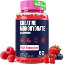 Creatine Monohydrate חניכיים עבור נשים וגברים, טאורין & B6, Chewable Creatina Pre Workout חניכיים עבור Max כוח וצמיחה שרירים, אנרגיה, אנדורנס, קריטין עבור גברים ונשים - 1 בקבוק