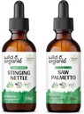 Wild & Organic Sting Nettle Root Tincture 2 fl oz & Saw Palmetto Tincture 2