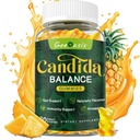 Candida Support Oregano Oil Gummies, Candida ניקוי של Detox תוספת לנשים וגברים, תמיכה ב- Gut Health & Immune Support, Natural Pineapple Flavor, 60 Count Count
