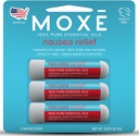 MOXE Nausea Nasal Inhaler Sticks, All Natural Essential Oil Band, ג'ינג'ר, Cardamom, Peppermint, Sweet Orange, Upset Stomach, Headaches, Easy-to-Use Portable Aromatherapy, Made in USA, 3 Packmint, 3 Packmint, Sweet Orange, Upset Stomach, Headaches, Headaches, Easy-to-Use Portable Aromatherapy, Made in USA, 3 Pack