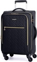 BAGSMART לשאת על Luggage 20 אינץ ', softside הרחבה תיק עם ספיננר גלגלים, Luggage 22x14x9 Airline Approved Rolling Light Weight Suitcases for Women Men, Compact-On (Black)